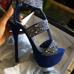 Blue high heels